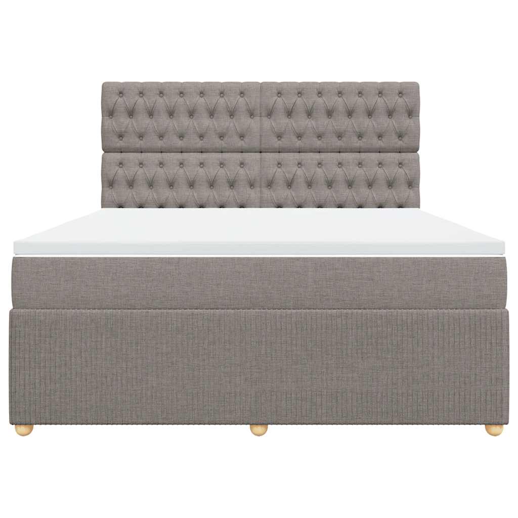 vidaXL Boxspring met matras stof taupe 180x200 cm, foto 4
