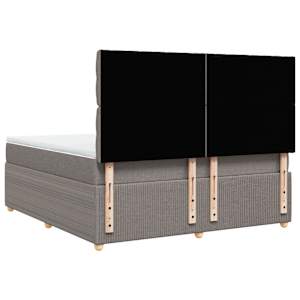 Box spring postel s matrací taupe 180x200 cm textil - obrázek 6