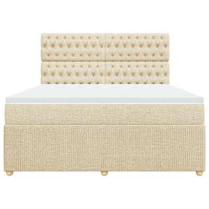 Box spring postel s matrací krémová 180x200 cm textil - obrázek 4