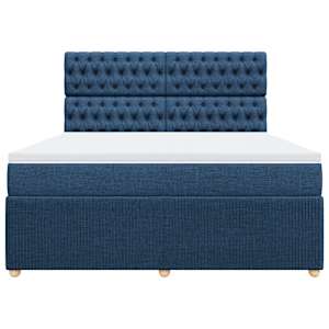Box spring postel s matrací modrá 180x200 cm textil - obrázek 4