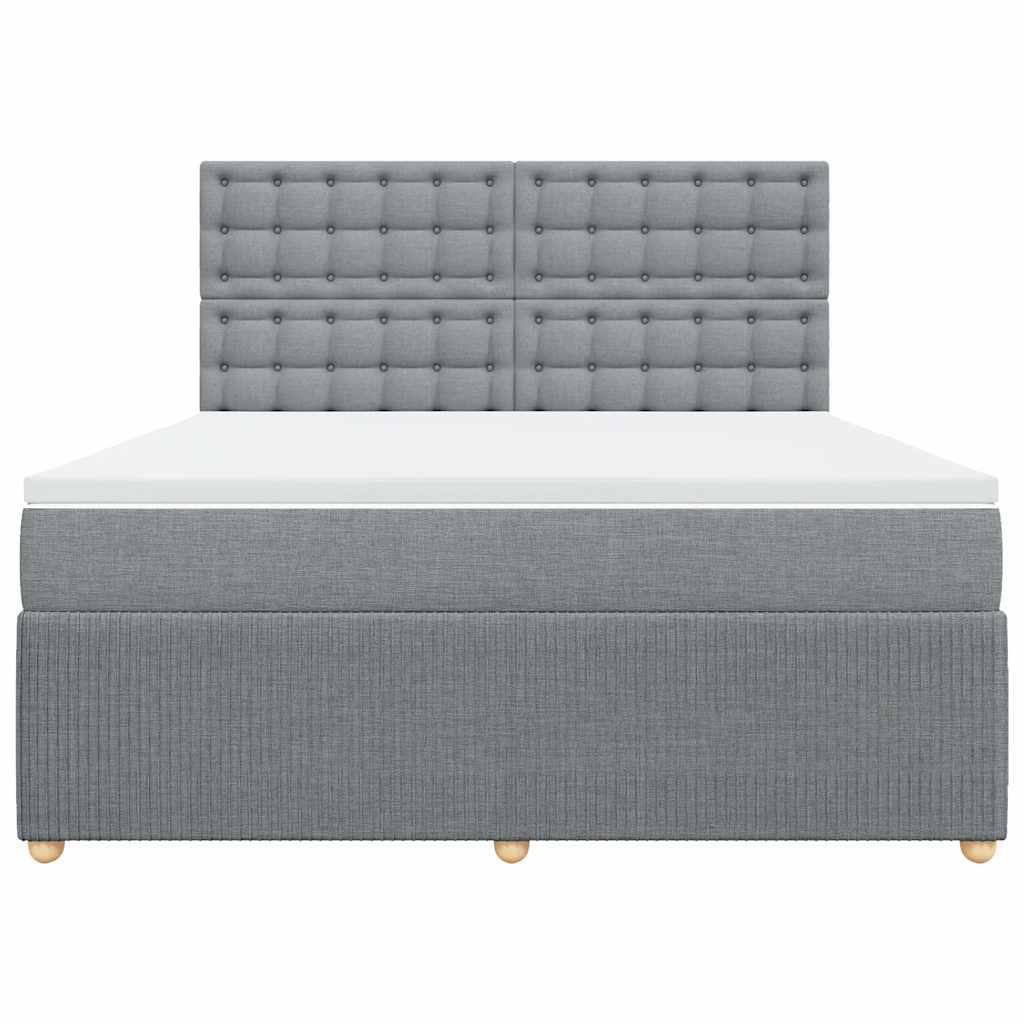 vidaXL Boxspring met matras stof lichtgrijs 180x200 cm grijs, foto 4