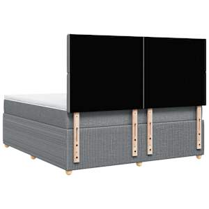 Box spring postel s matrací světle šedá 180 x 200 cm textil - obrázek 6
