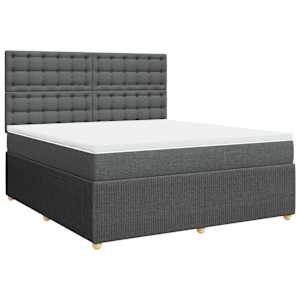 Box spring postel s matrací tmavě šedá 180x200 cm textil - obrázek 2