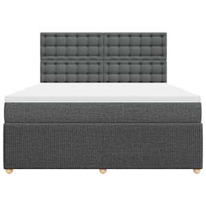Box spring postel s matrací tmavě šedá 180x200 cm textil - obrázek 4