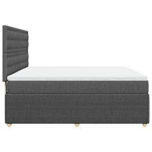 Box spring postel s matrací tmavě šedá 180x200 cm textil - obrázek 5
