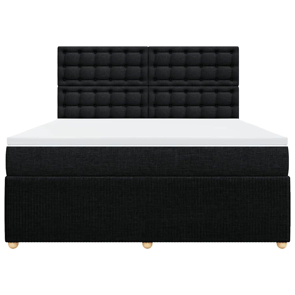 vidaXL Boxspring met matras stof zwart 180x200 cm, foto 4