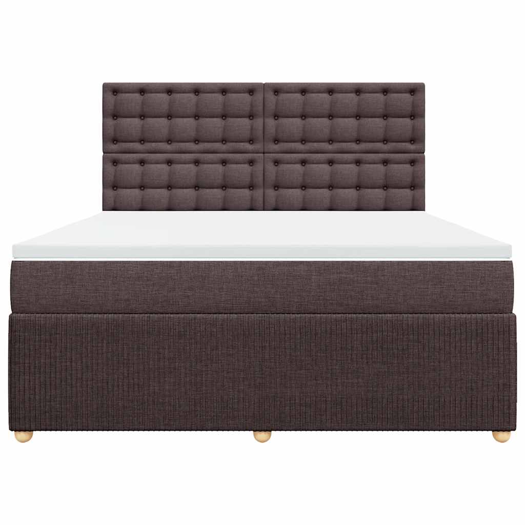 vidaXL Boxspring met matras stof donkerbruin 180x200 cm bruin, foto 4
