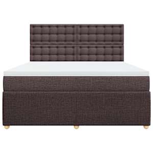 Box spring postel s matrací tmavě hnědá 180x200 cm textil - obrázek 4