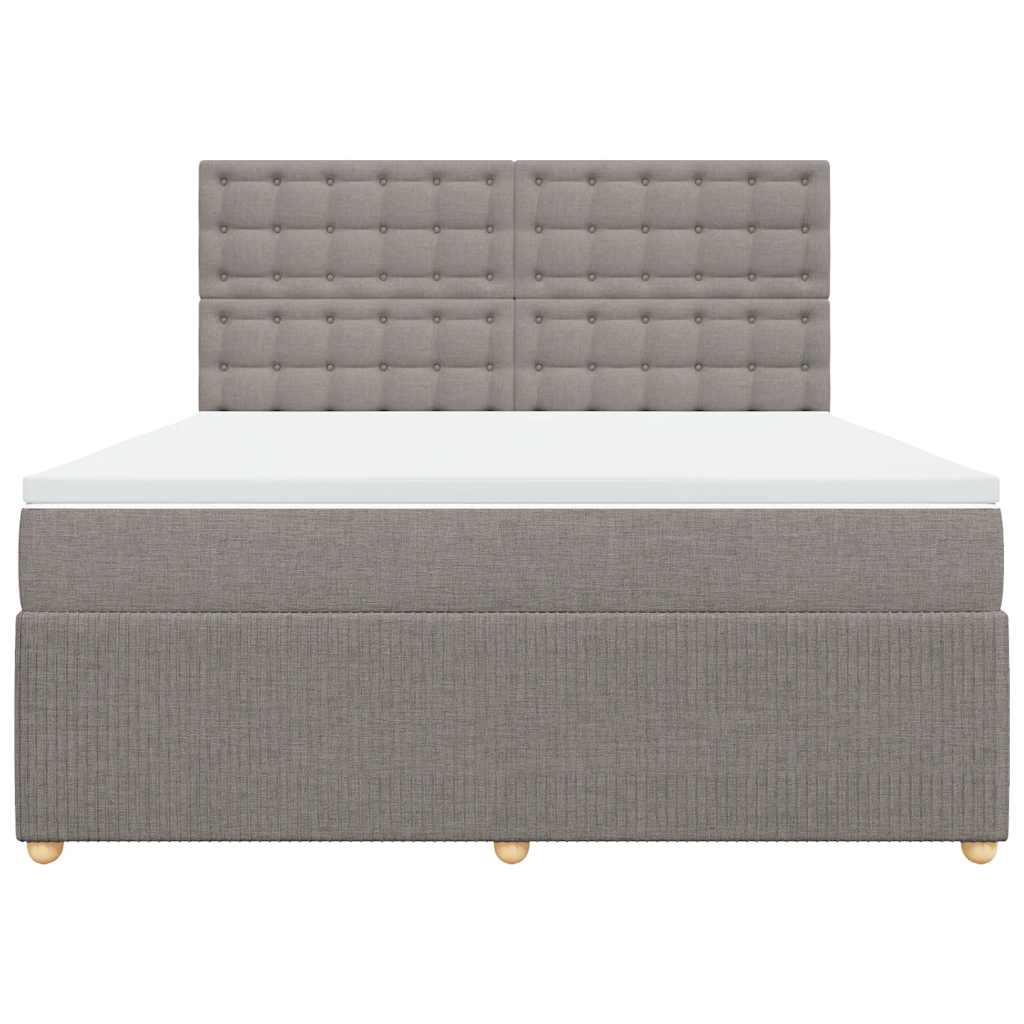 vidaXL Boxspring met matras stof taupe 180x200 cm, foto 4