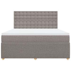 Box spring postel s matrací taupe 180x200 cm textil - obrázek 4