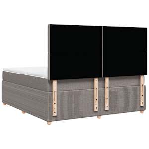 Box spring postel s matrací taupe 180x200 cm textil - obrázek 6