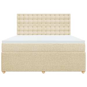 Box spring postel s matrací krémová 180x200 cm textil - obrázek 4