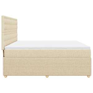 Box spring postel s matrací krémová 180x200 cm textil - obrázek 5