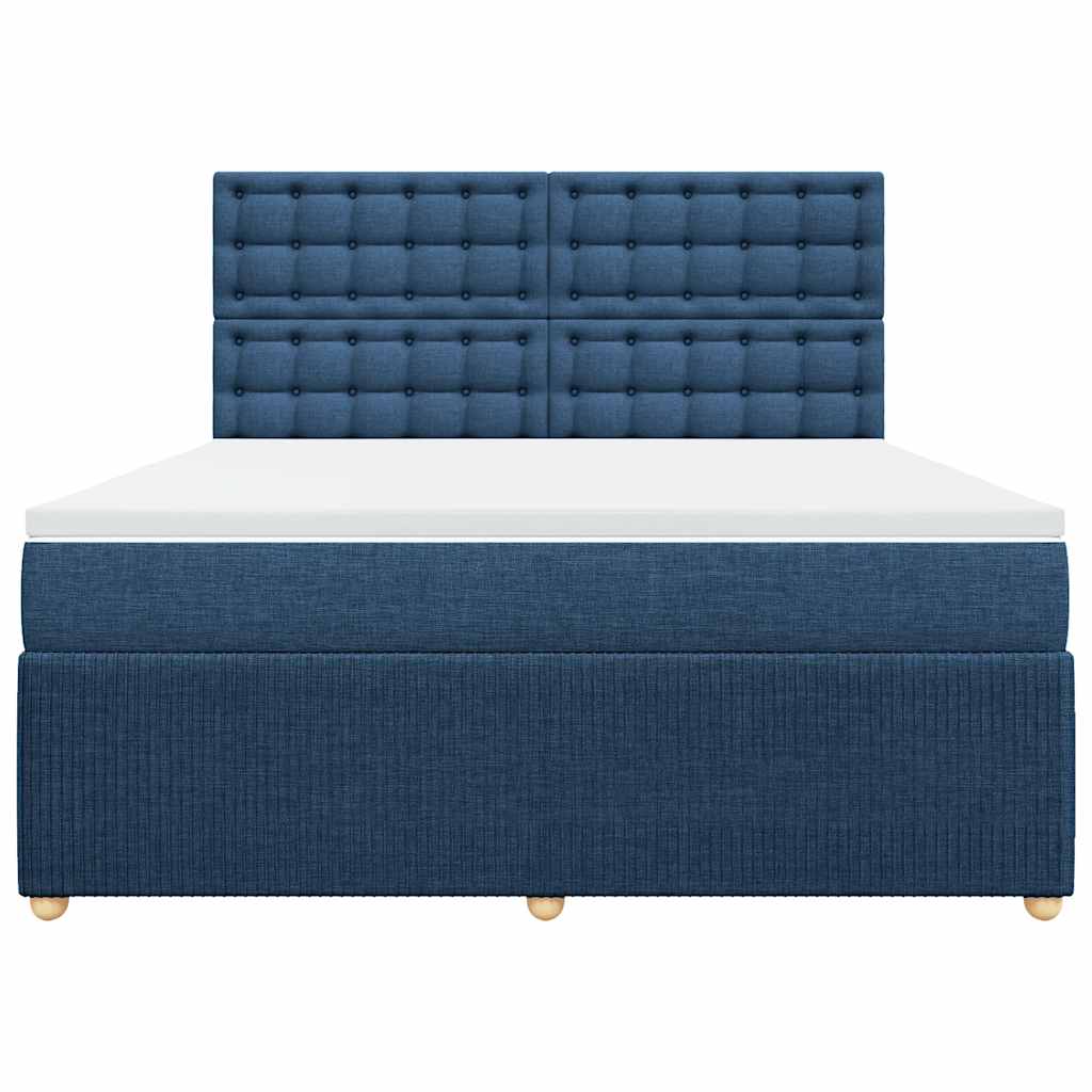 vidaXL Boxspring met matras stof blauw 180x200 cm, foto 4