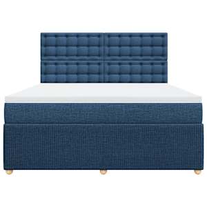 Box spring postel s matrací modrá 180x200 cm textil - obrázek 4