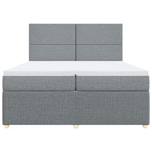 Box spring postel s matrací světle šedá 200 x 200 cm textil - obrázek 4