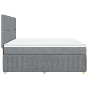 Box spring postel s matrací světle šedá 200 x 200 cm textil - obrázek 5