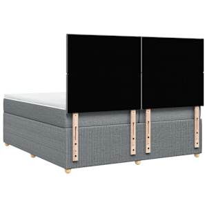 Box spring postel s matrací světle šedá 200 x 200 cm textil - obrázek 6