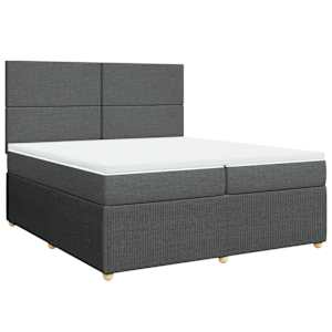 Box spring postel s matrací tmavě šedá 200x200 cm textil - obrázek 2