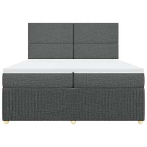 Box spring postel s matrací tmavě šedá 200x200 cm textil - obrázek 4