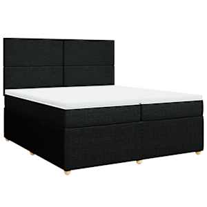 Box spring postel s matrací černá 200x200 cm textil - obrázek 2