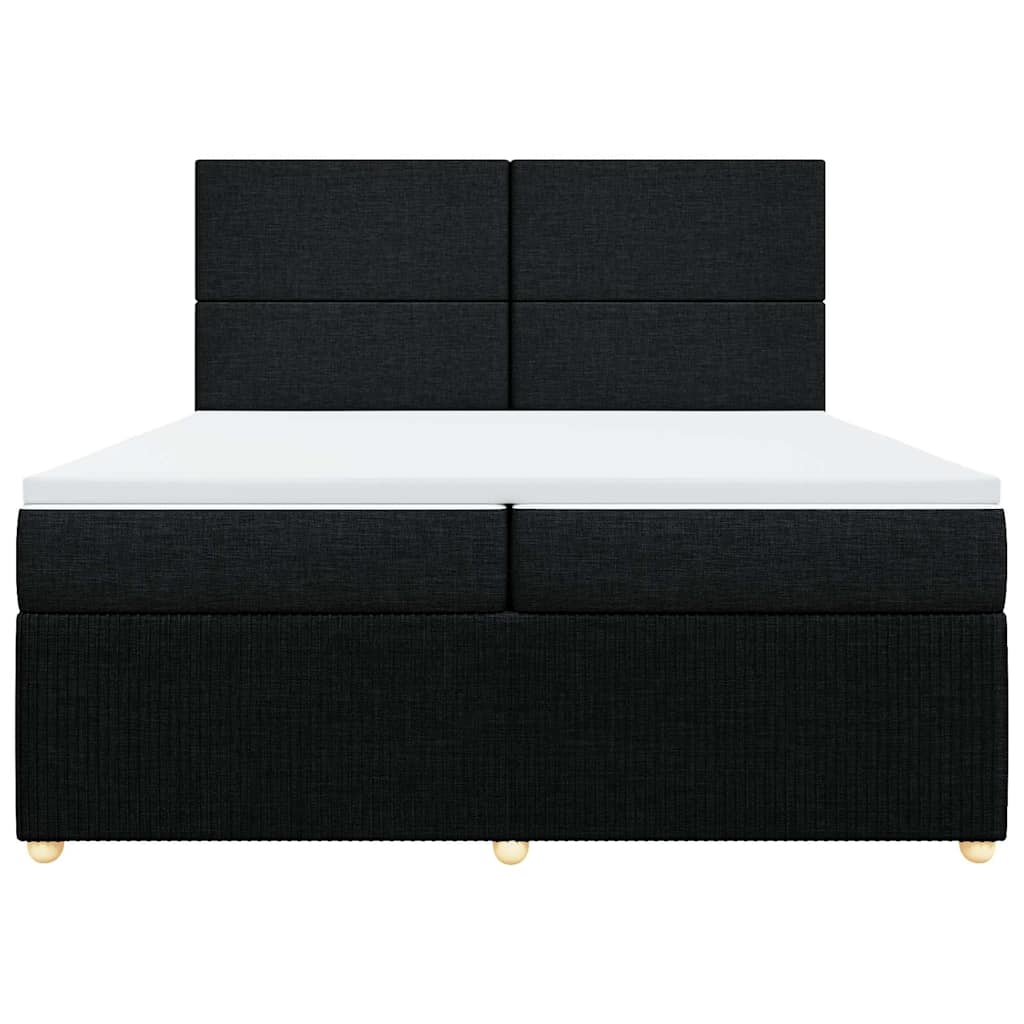 vidaXL Boxspring met matras stof zwart 200x200 cm, foto 4