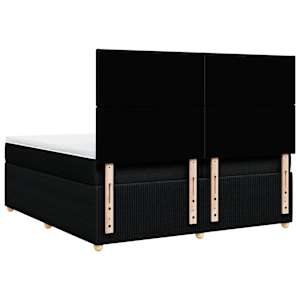Box spring postel s matrací černá 200x200 cm textil - obrázek 6