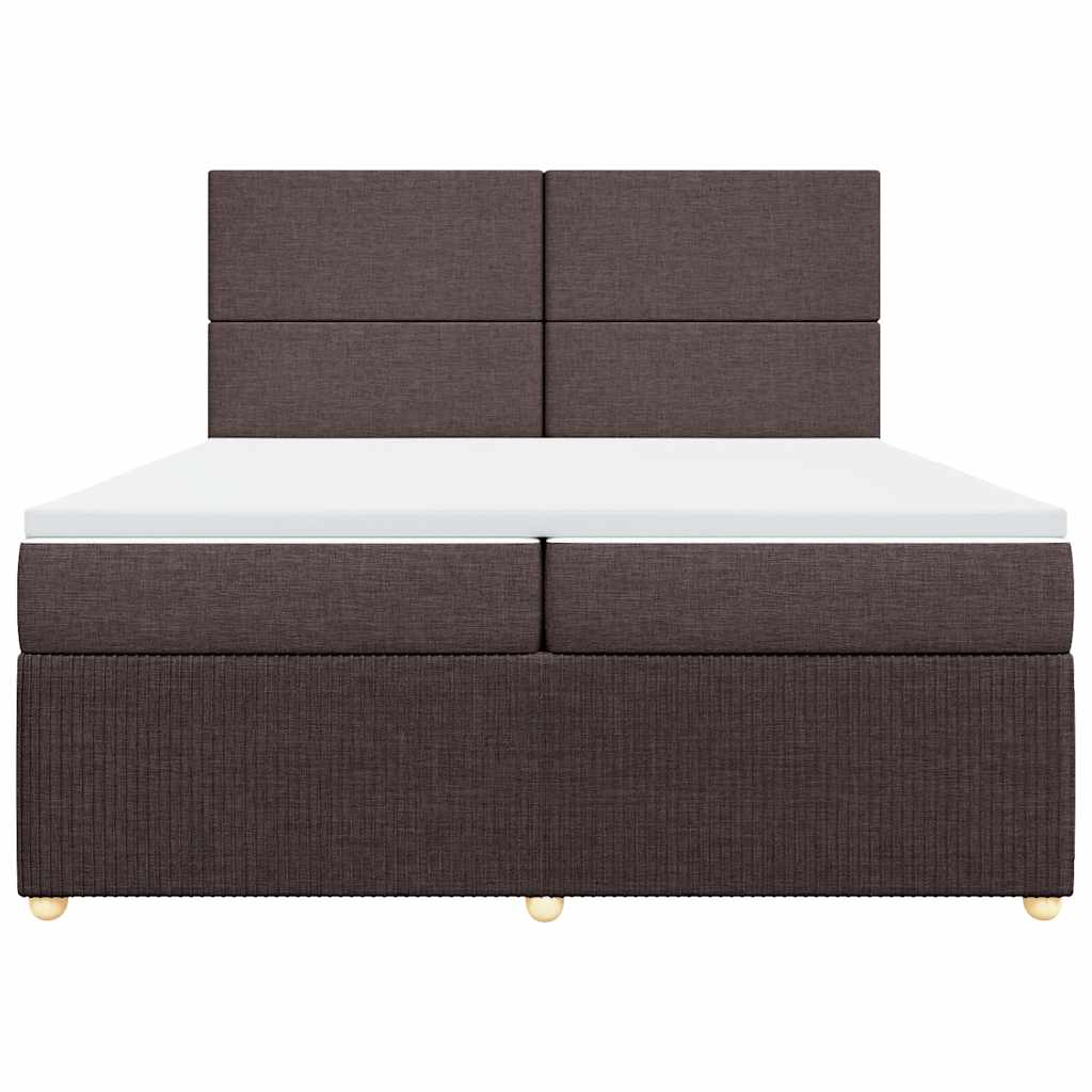 vidaXL Boxspring met matras stof donkerbruin 200x200 cm bruin, foto 4