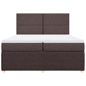 Box spring postel s matrací tmavě hnědá 200x200 cm textil - obrázek 4