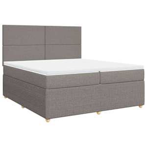 Box spring postel s matrací taupe 200x200 cm textil - obrázek 2