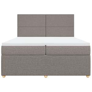 Box spring postel s matrací taupe 200x200 cm textil - obrázek 4