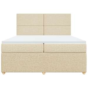 Box spring postel s matrací krémová 200x200 cm textil - obrázek 4