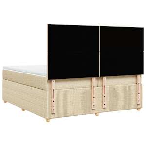 Box spring postel s matrací krémová 200x200 cm textil - obrázek 6