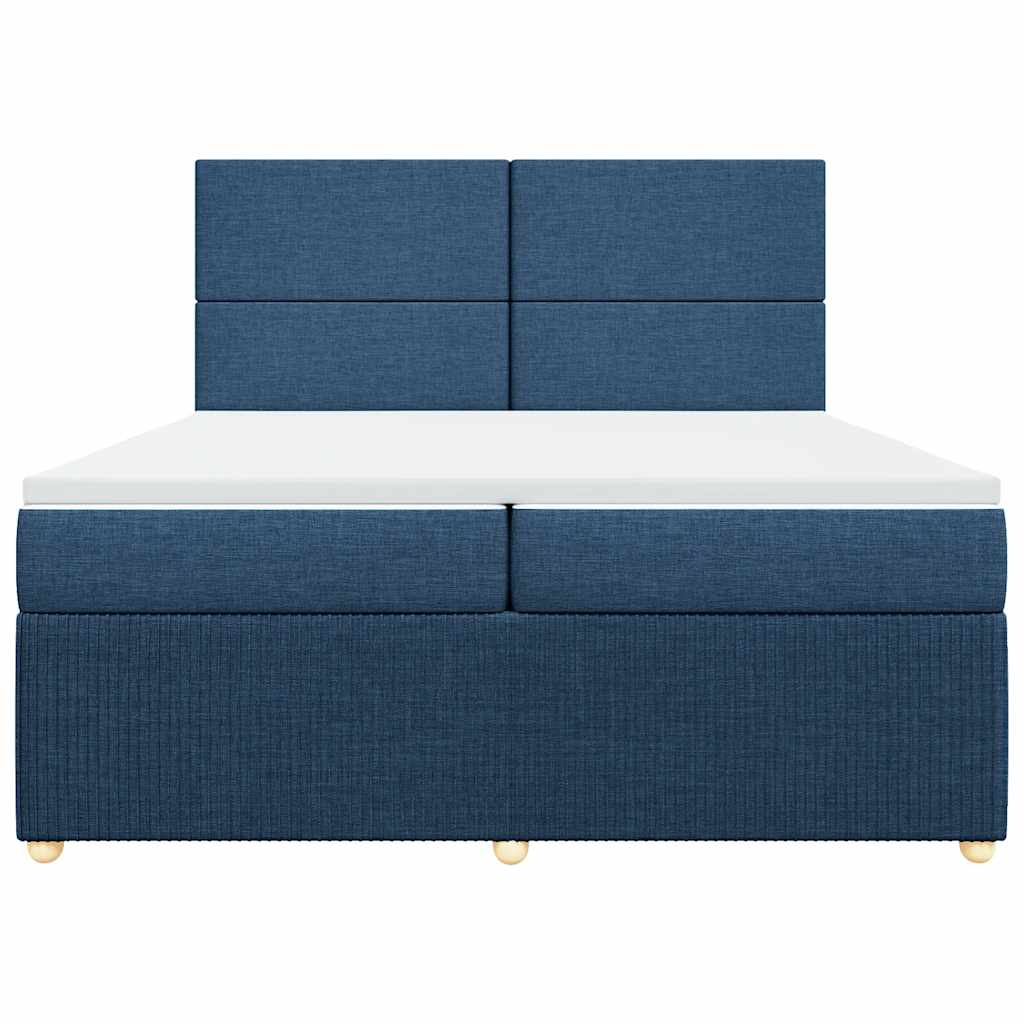 vidaXL Boxspring met matras stof blauw 200x200 cm, foto 4