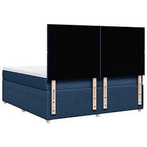 Box spring postel s matrací modrá 200x200 cm textil - obrázek 6