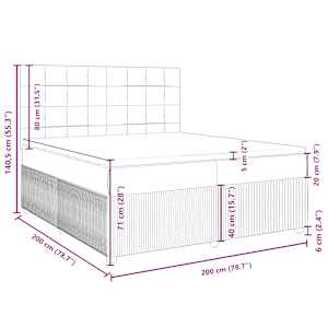 Box spring postel s matrací světle šedá 200 x 200 cm textil - obrázek 13