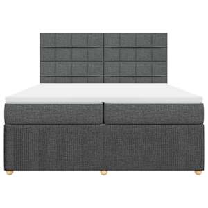 Box spring postel s matrací tmavě šedá 200x200 cm textil - obrázek 4