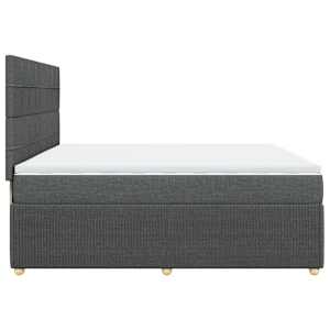 Box spring postel s matrací tmavě šedá 200x200 cm textil - obrázek 5