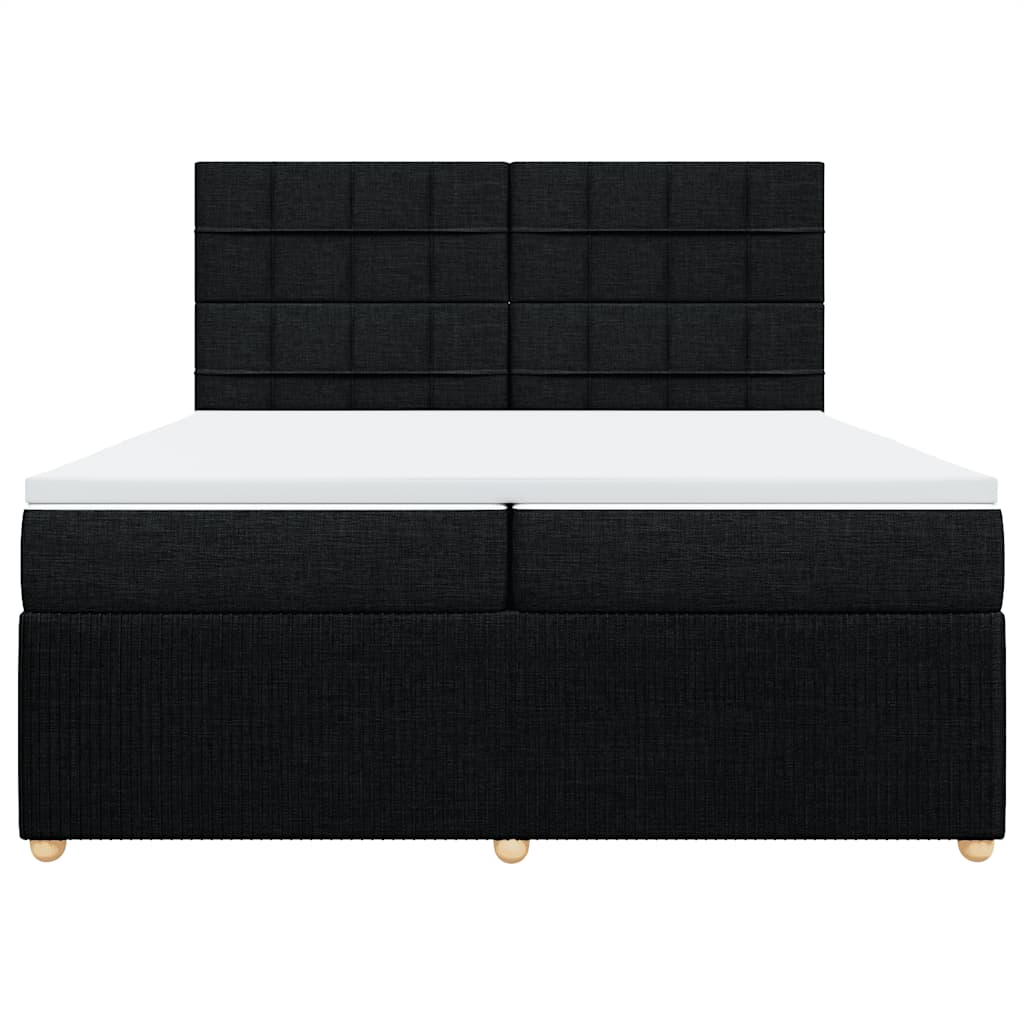 vidaXL Boxspring met matras stof zwart 200x200 cm, foto 4