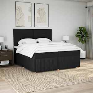 Box spring postel s matrací černá 200x200 cm textil - obrázek 3
