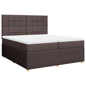 Box spring postel s matrací tmavě hnědá 200x200 cm textil - obrázek 2