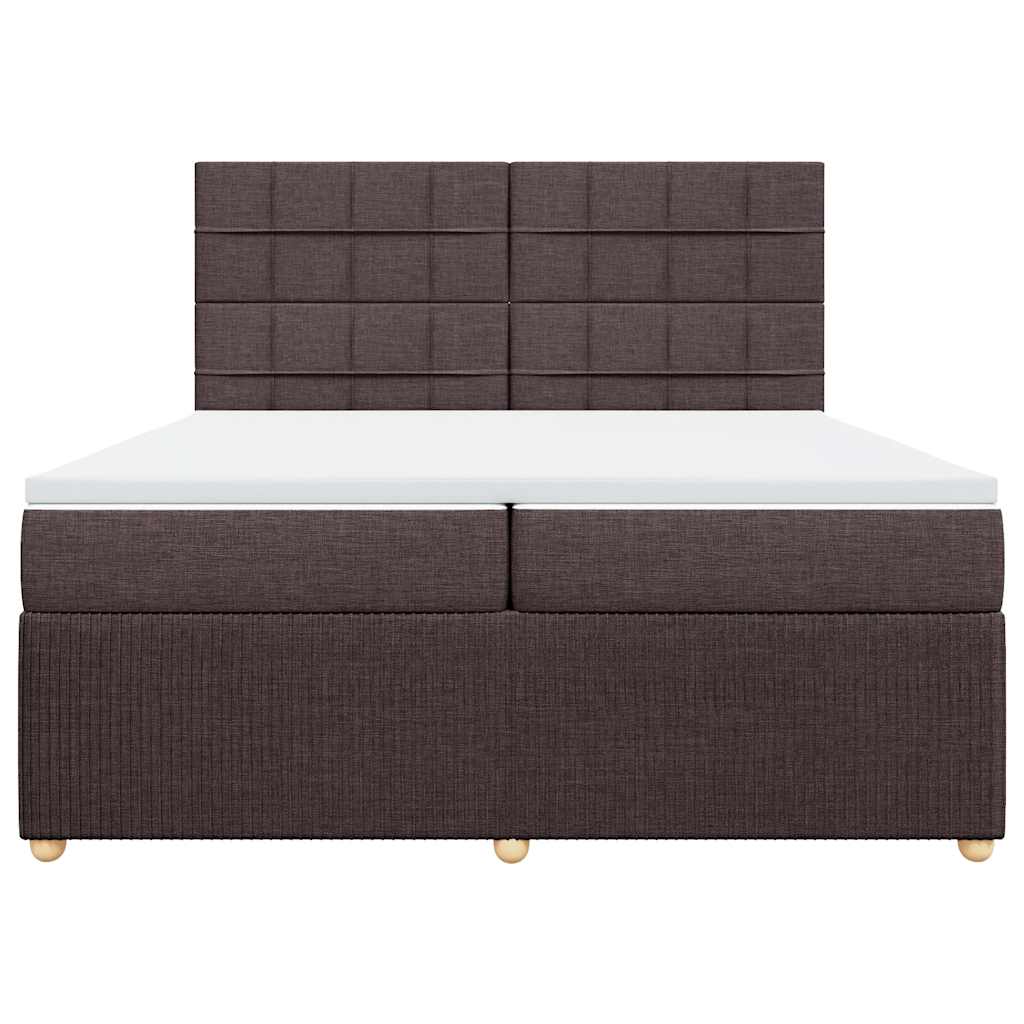 vidaXL Boxspring met matras stof donkerbruin 200x200 cm bruin, foto 2