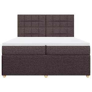 Box spring postel s matrací tmavě hnědá 200x200 cm textil - obrázek 4