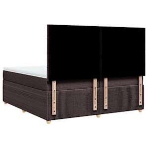 Box spring postel s matrací tmavě hnědá 200x200 cm textil - obrázek 6