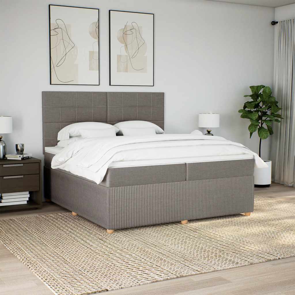 Thumbnail - vidaXL Boxspringbett mit Matratze Taupe 200x200 cm Stoff