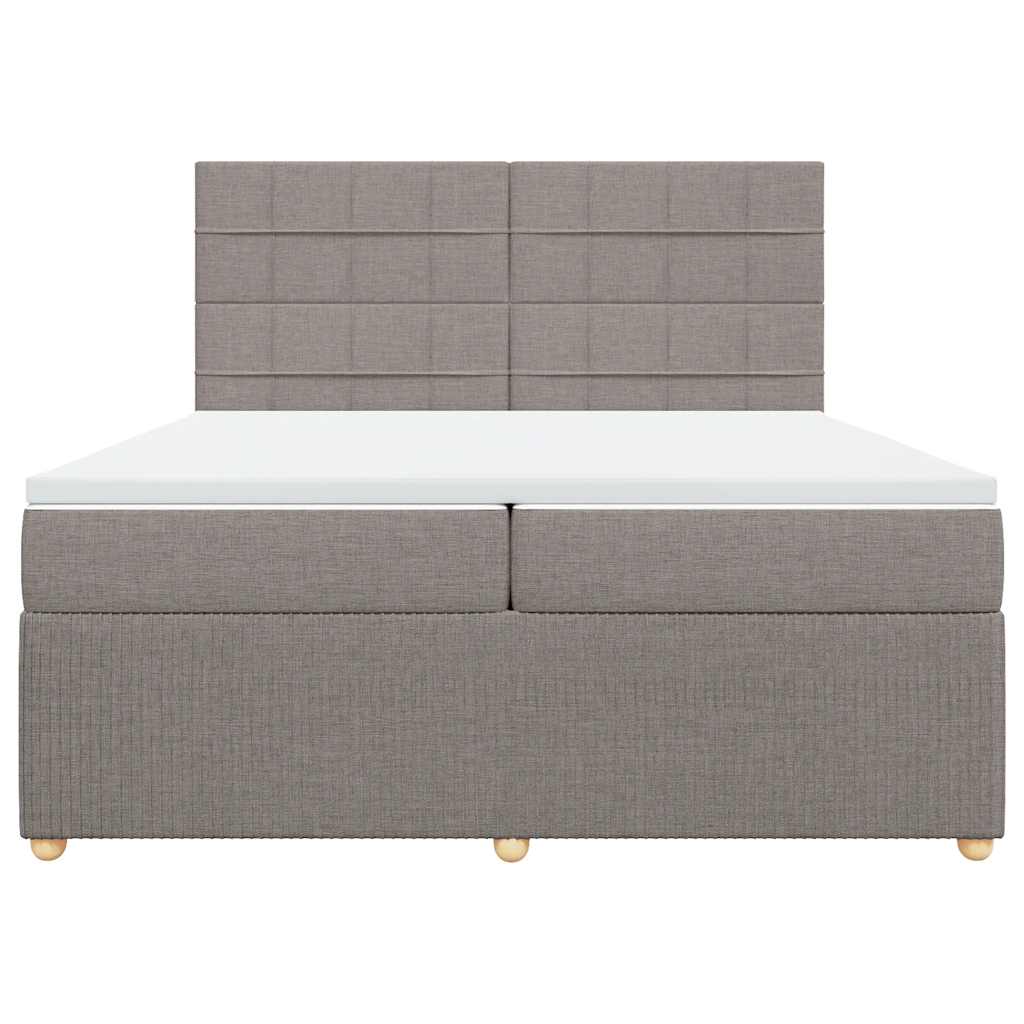 vidaXL Boxspring met matras stof taupe 200x200 cm, foto 4