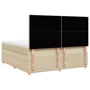 Box spring postel s matrací krémová 200x200 cm textil - obrázek 6