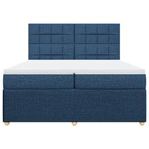 Box spring postel s matrací modrá 200x200 cm textil - obrázek 4
