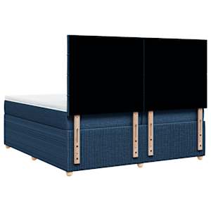 Box spring postel s matrací modrá 200x200 cm textil - obrázek 6
