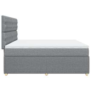 Box spring postel s matrací světle šedá 200 x 200 cm textil - obrázek 5